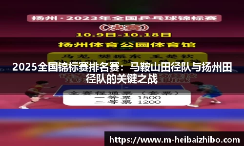 2025全国锦标赛排名赛：马鞍山田径队与扬州田径队的关键之战